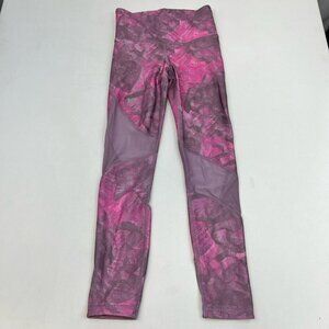 Under Armour Womens Leggings Pants Pink/Multi Compression Heatgear Stretch XS